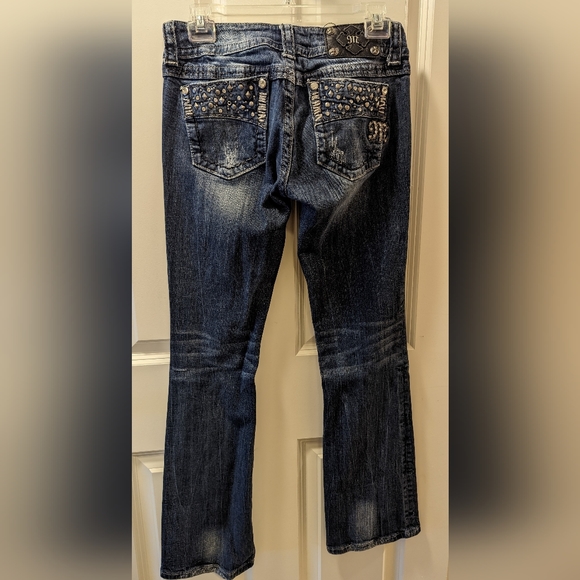 Miss Me Embellished Blue Jeans 27 - Picture 3 of 7